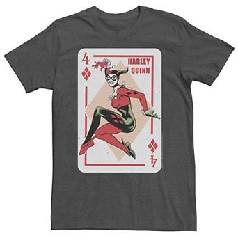 Big & Tall DC Comics Batman Harley Quinn Playing Card Tee