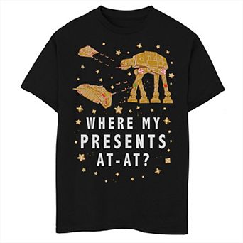 Boys 8-20 Star Wars Christmas Where My Presents AT-AT Graphic Tee