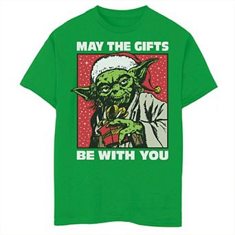 Boys 8-20 Star Wars Yoda May The Gifts Be With You Portrait Graphic Tee