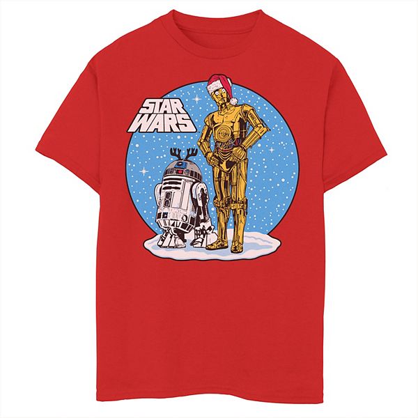 Boys 8-20 Star Wars R2-D2 & C-3PO Christmas Portrait Graphic Tee