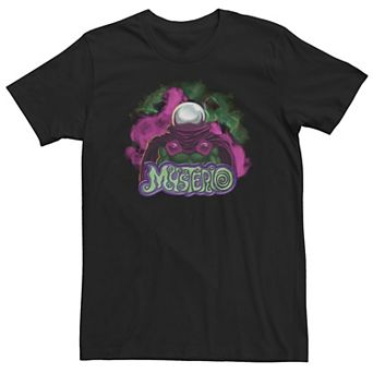 Big & Tall Marvel Mysterio Mystery Green Neon Pink Smoke Logo Tee
