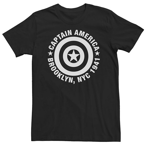 Big And Tall Marvel Captain America Brooklyn Nyc 1941 Shield Tee 