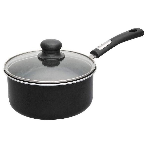 Alpine Cuisine 2.3 Quart Aluminum Nonstick Sauce Pan w/ Lid & Soft
