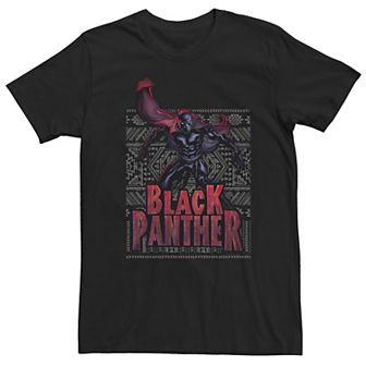 Big & Tall Marvel Black Panther Tribal Pattern Wall Claw Tee