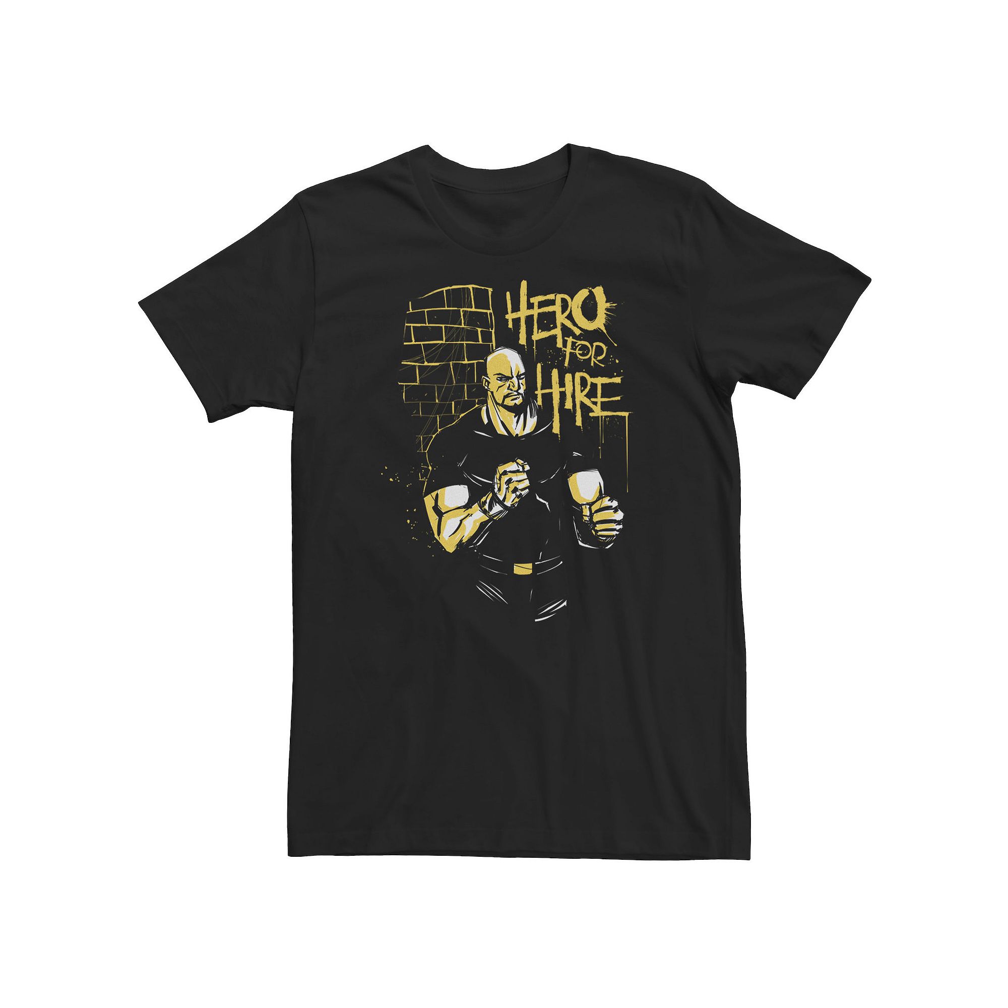 Big & Tall Marvel Heroes for Hire Brick Tee, Mens, Size: 3XL, Black