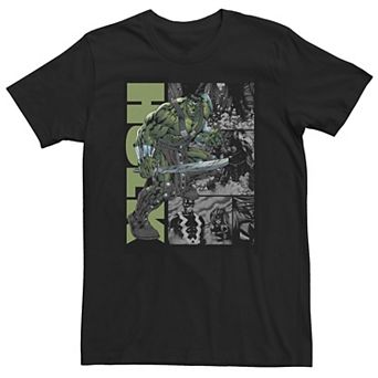 Big & Tall Marvel Planet Hulk Metal Arm Sword on Panels Tee