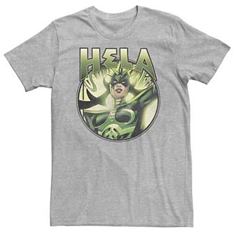 Big & Tall Marvel Hela Goddess of Death Green Circle Tee