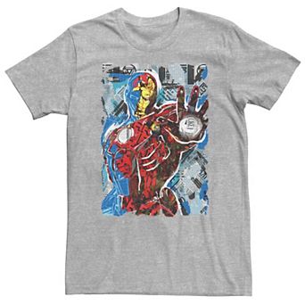 Big & Tall Marvel Avengers Iron Man Grid Overlay Tee