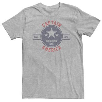 Big & Tall Marvel Captain America Vintage Est. 1941 Star Badge Tee