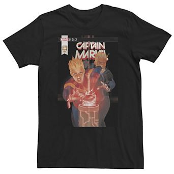Big & Tall Marvel Captain Marvel Racing To Infinity Stone Comic Tee