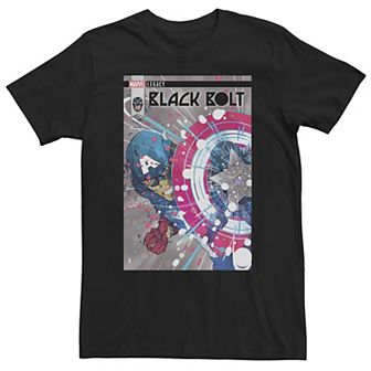 Big & Tall Marvel Black Bolt Confronts Captain America Comic Tee