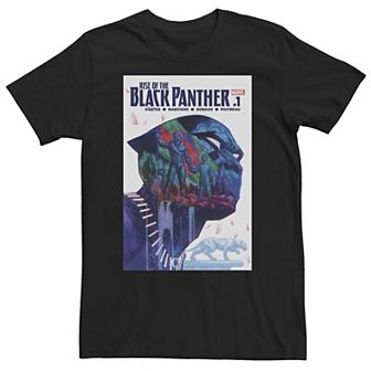 Big & Tall Marvel The Black Panther Rises Double Exposure Comic Tee