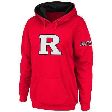 Women's Scarlet Rutgers Scarlet Knights Team Big Logo Pullover Hoodie