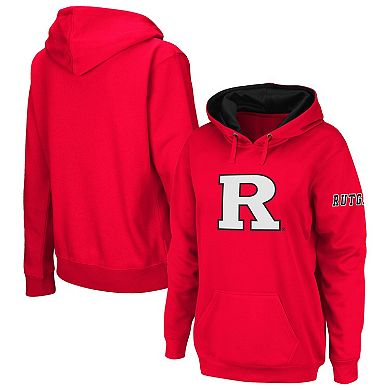Women's Scarlet Rutgers Scarlet Knights Team Big Logo Pullover Hoodie