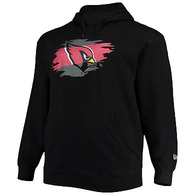 Men's New Era Black Arizona Cardinals Big & Tall Primary Logo Pullover Hoodie