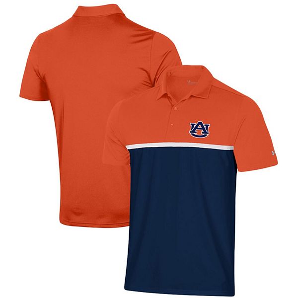 Men s Under Armour Navy Orange Auburn Tigers Game Day Performance Polo