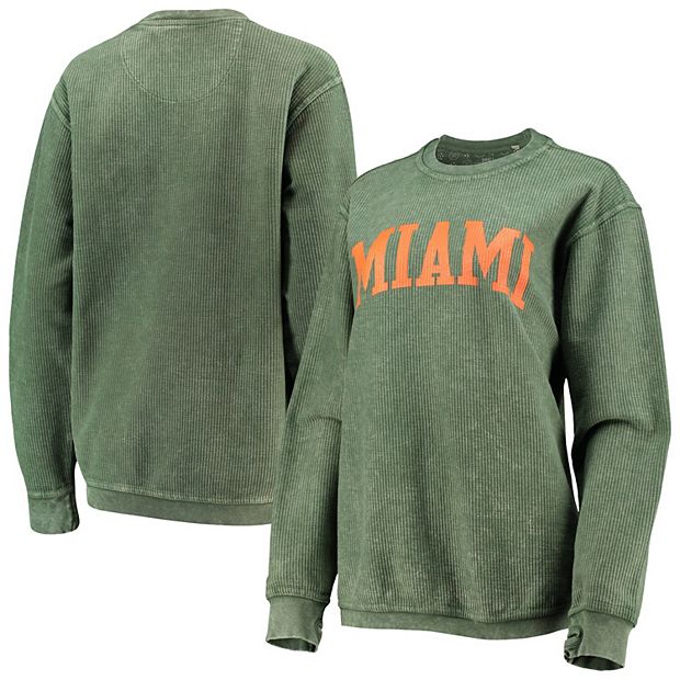 Women s Pressbox Green Miami Hurricanes Comfy Cord Vintage Wash