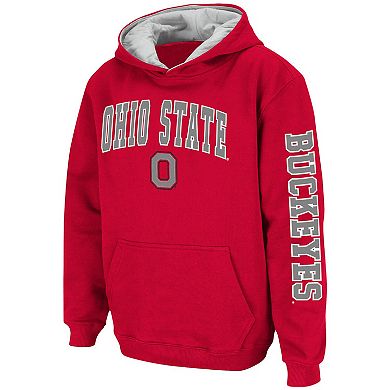 Youth Colosseum Scarlet Ohio State Buckeyes 2-Hit Pullover Hoodie