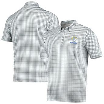 Men's Antigua Gray/Black Los Angeles Rams Deliver Button-Down Polo