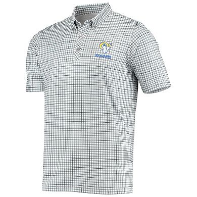 Men's Antigua Gray/Black Los Angeles Rams Deliver Button-Down Polo