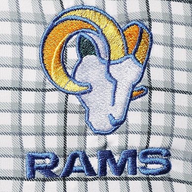 Men's Antigua Gray/Black Los Angeles Rams Deliver Button-Down Polo