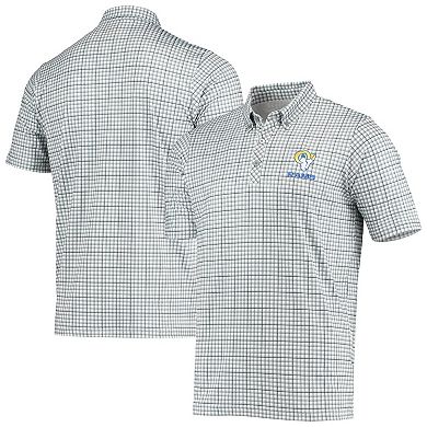 Men's Antigua Gray/Black Los Angeles Rams Deliver Button-Down Polo