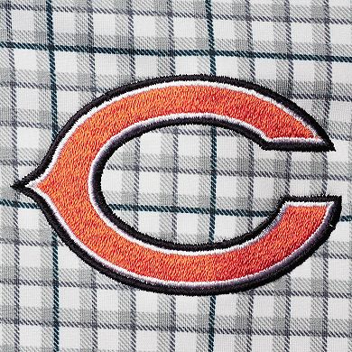 Men's Antigua Gray/Navy Chicago Bears Deliver Button-Down Polo