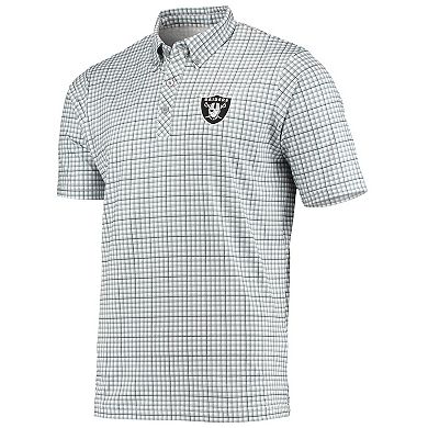 Men's Antigua Gray/Black Las Vegas Raiders Deliver Button-Down Polo