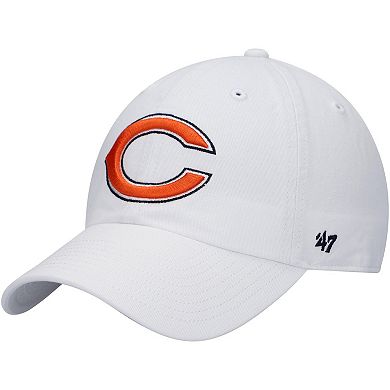 Men's '47 White Chicago Bears Logo Clean Up Adjustable Hat
