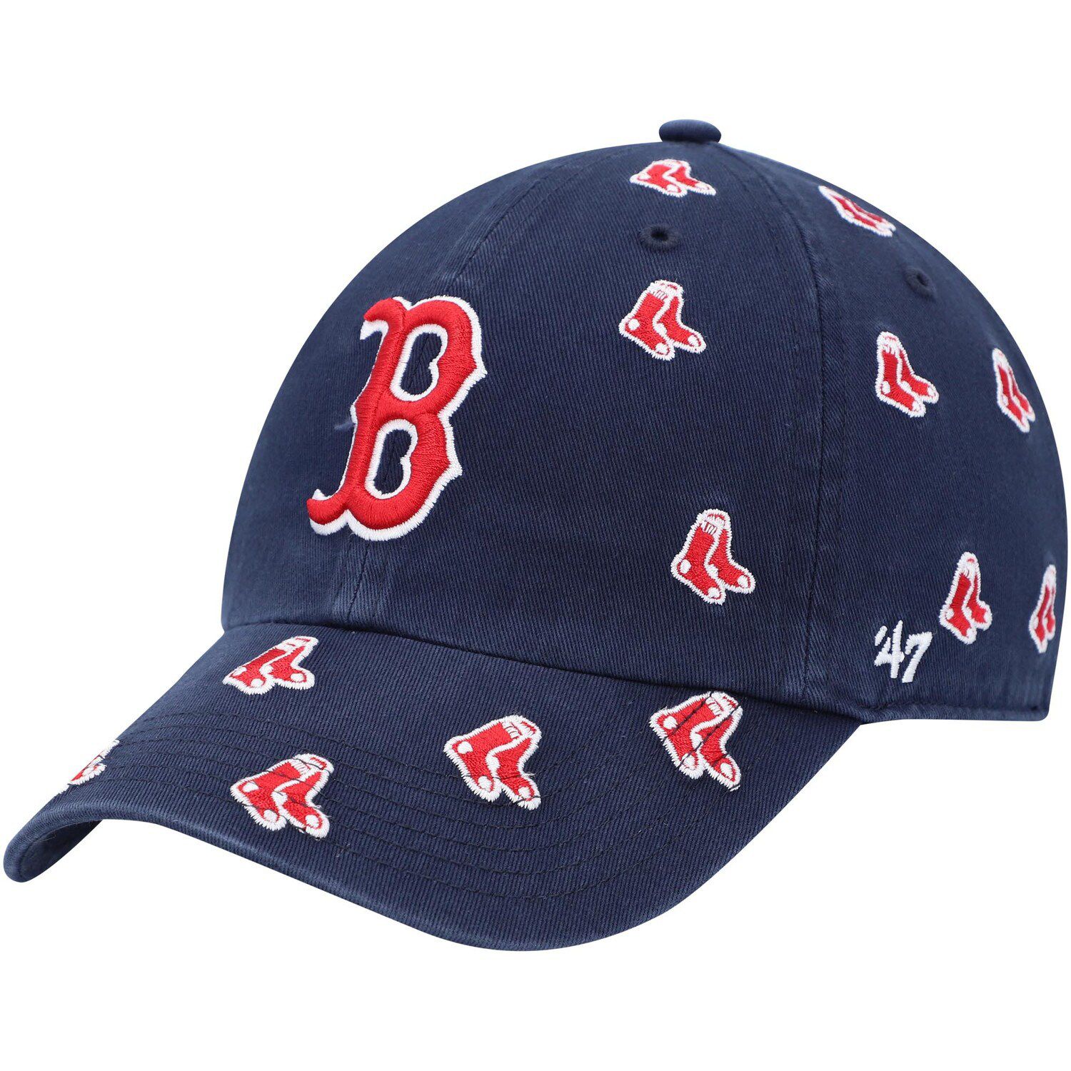 Men's '47 Navy Boston Red Sox Confetti Clean Up Adjustable Hat