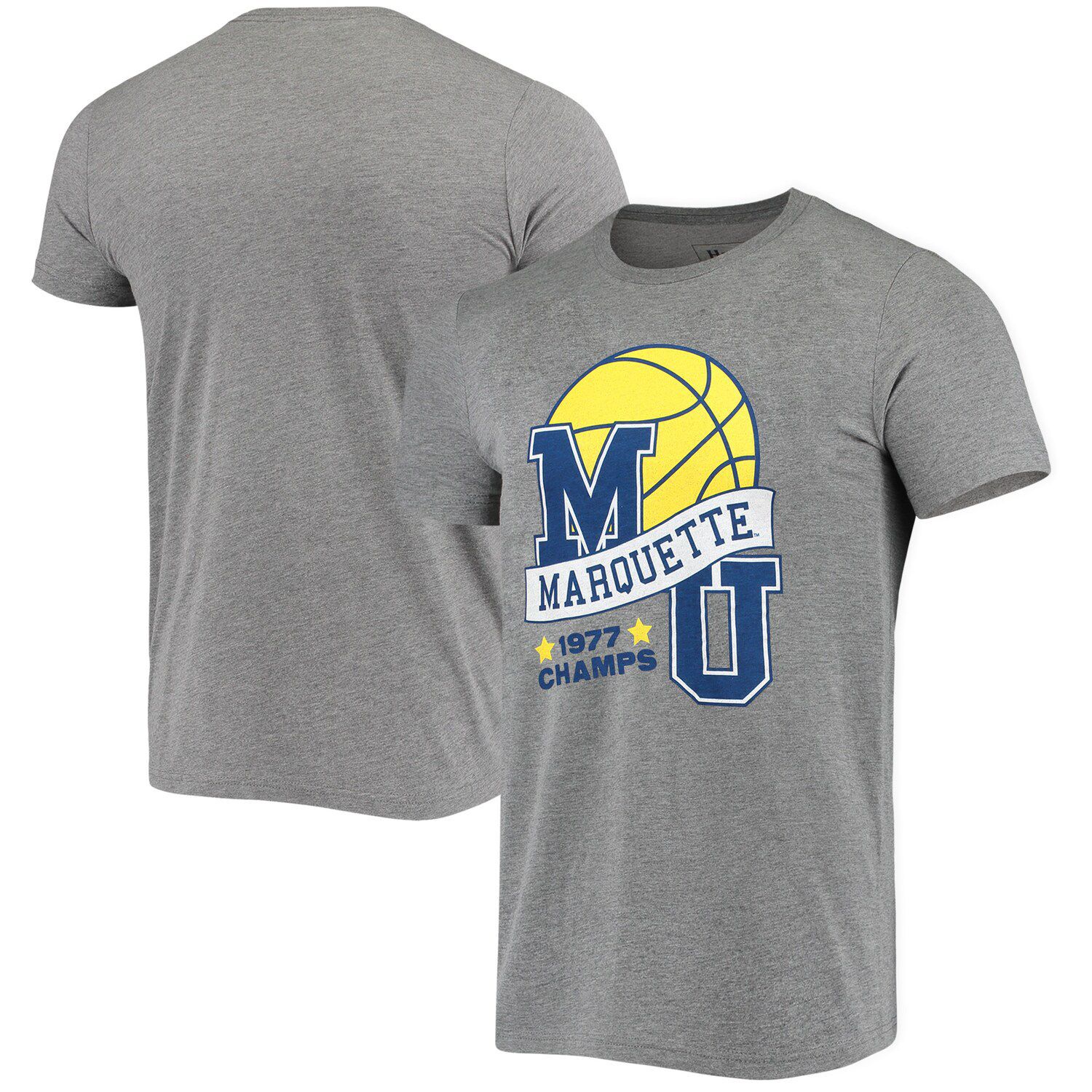 Image for Unbranded Men's Homefield Heathered Gray Marquette Golden Eagles Team Vintage 1977 Champs Tri-Blend T-Shirt at Kohl's.
