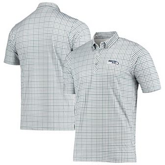 Men's Antigua Gray/Navy Seattle Seahawks Deliver Button-Down Polo