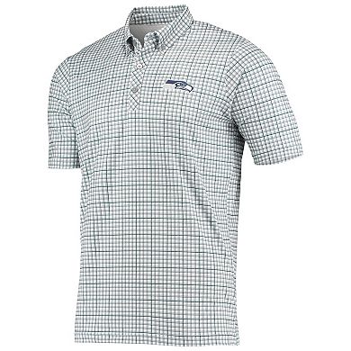 Men's Antigua Gray/Navy Seattle Seahawks Deliver Button-Down Polo