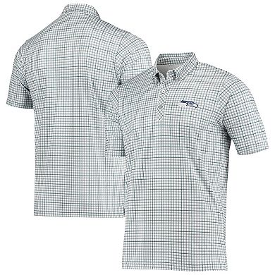 Men's Antigua Gray/Navy Seattle Seahawks Deliver Button-Down Polo