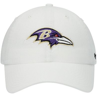 Men's '47 White Baltimore Ravens Clean Up Adjustable Hat