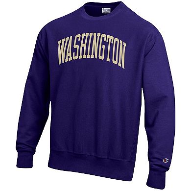 Men's Champion Purple Washington Huskies Arch Reverse Weave Pullover Sweatshirt