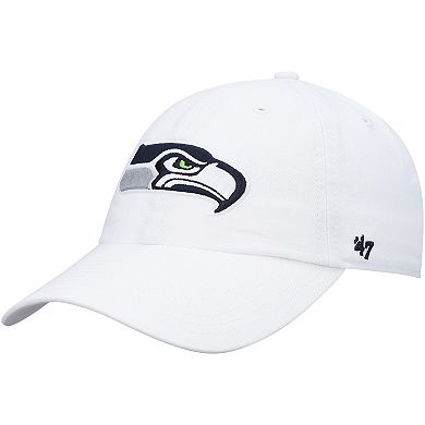 Men's '47 White Seattle Seahawks Clean Up Adjustable Hat