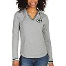 Women's Antigua Heathered Gray Green Bay Packers Warm-Up Tri-Blend Hoodie Long Sleeve V-Neck T-Shirt