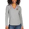 Women's Antigua Heathered Gray Cleveland Browns Warm-Up Tri-Blend Hoodie Long Sleeve V-Neck T-Shirt