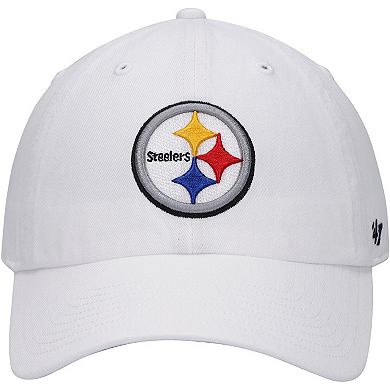 Men's '47 White Pittsburgh Steelers Logo Clean Up Adjustable Hat