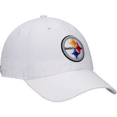 Men's '47 White Pittsburgh Steelers Logo Clean Up Adjustable Hat