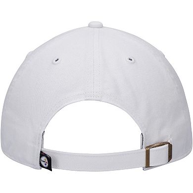 Men's '47 White Pittsburgh Steelers Logo Clean Up Adjustable Hat