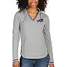 Women's Antigua Heathered Gray Buffalo Bills Warm-Up Tri-Blend Hoodie Long Sleeve V-Neck T-Shirt