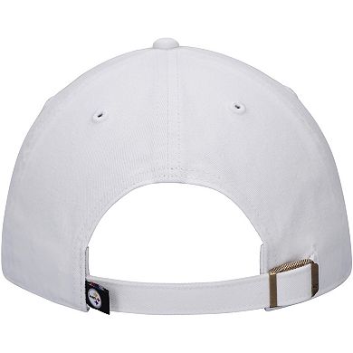 Men's '47 White Pittsburgh Steelers Team Clean Up Adjustable Hat