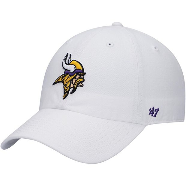 Men s 47 White Minnesota Vikings Logo Clean Up Adjustable Hat