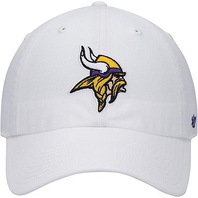 Men's '47 White Minnesota Vikings Logo Clean Up Adjustable Hat