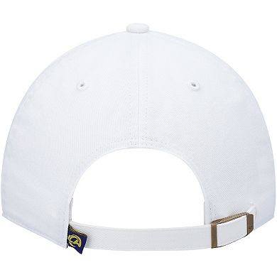 Men's '47 White Los Angeles Rams Logo Clean Up Adjustable Hat