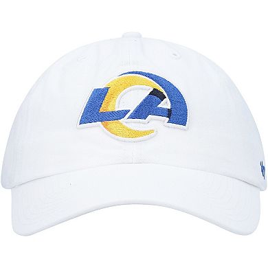 Men's '47 White Los Angeles Rams Logo Clean Up Adjustable Hat