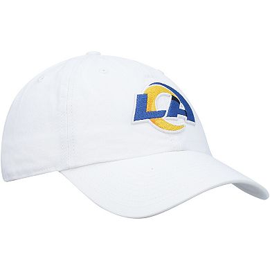Men's '47 White Los Angeles Rams Logo Clean Up Adjustable Hat