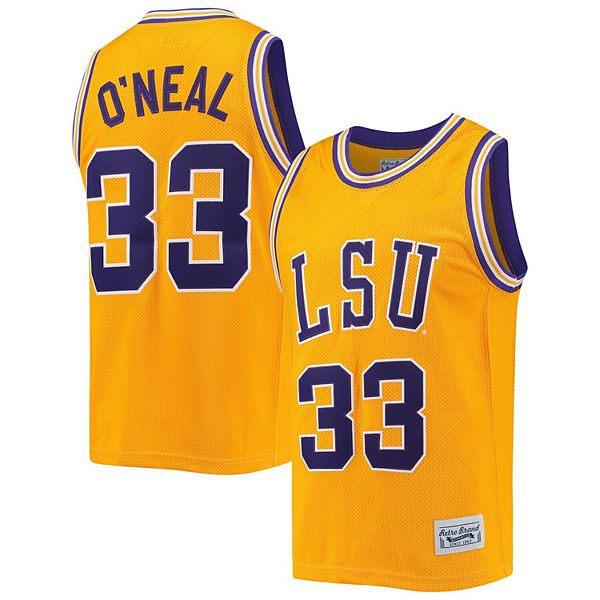 Men's Original Retro Brand Shaquille O'Neal Gold LSU Tigers